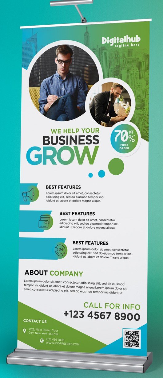 Corporate Roll-up Banner PSD