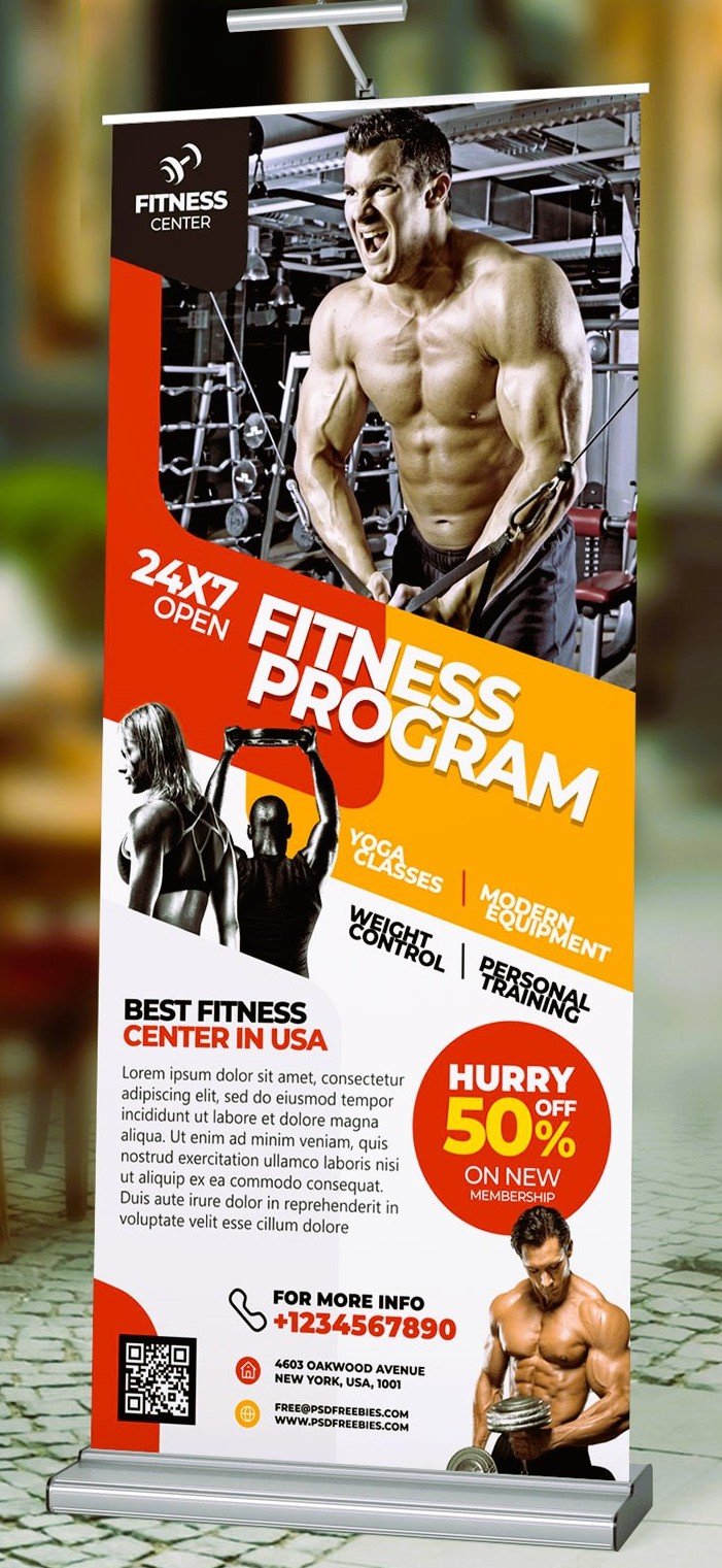 Fitness Gym Roll-up Banner